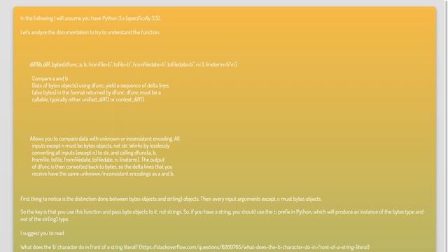 Using difflib.diff_bytes to compare two files in python смотреть онлайн