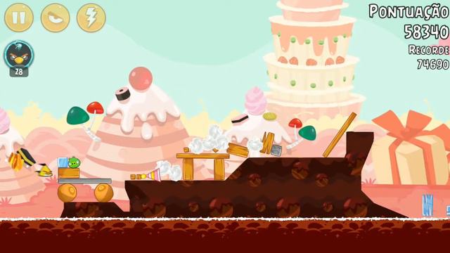 Angry Birds - BirdDay Party - Cake 4 - Level 6 - 75,980 - World Record! смотреть онлайн