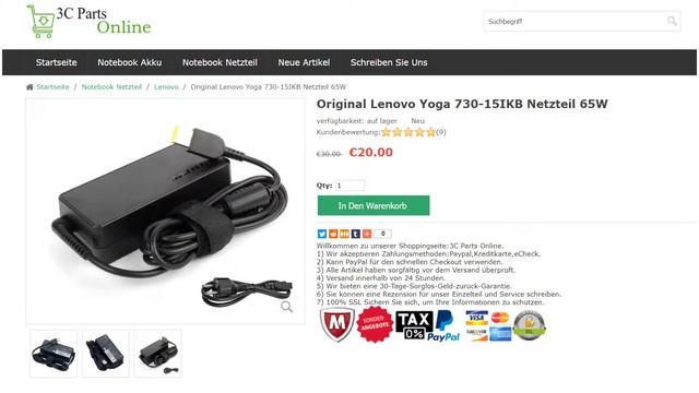 Lenovo Yoga 730 15IKB Netzteil 65W Original смотреть онлайн