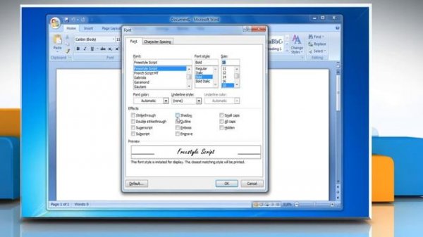 Microsoft® Word 2007: How to change the default font