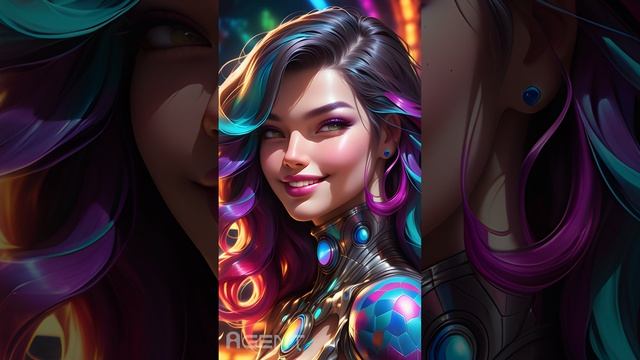 Neon Spectical: Cyberpunk Girls in vibrant colors | Ai art | 4k смотреть онлайн