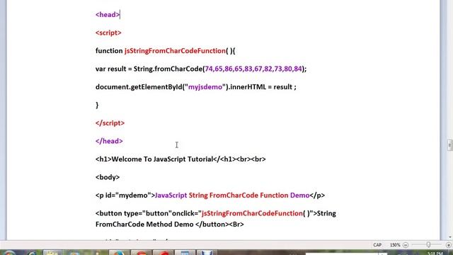 STRINGS FROMCHARCODE METHOD IN JAVASCRIPT DEMO смотреть онлайн