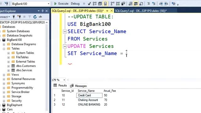 Update Table SQL смотреть онлайн