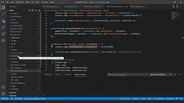 ElectronJS Tutorial - How to debug Electron JS in VS Code