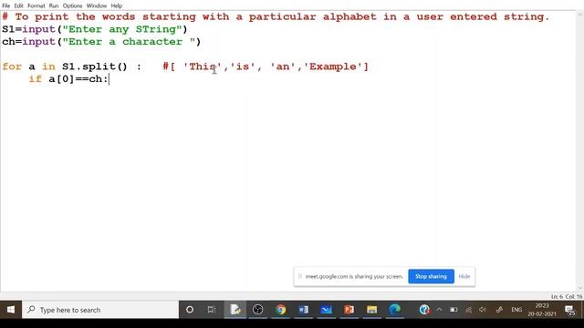7. Program To print the words starting with a particular alphabet in a user entered string смотреть онлайн