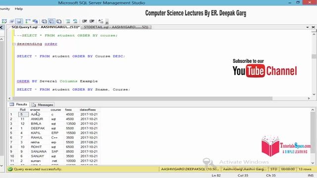 09- ORDER BY Clause In SQL SERVER In HINDI | How To Use Order By In SQL SERVER In HINDI | ORDER By смотреть онлайн