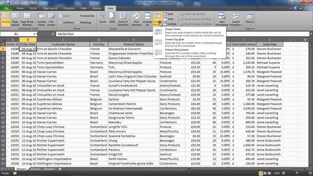 Freeze the Top Row and First Column of a Spreadsheet смотреть онлайн