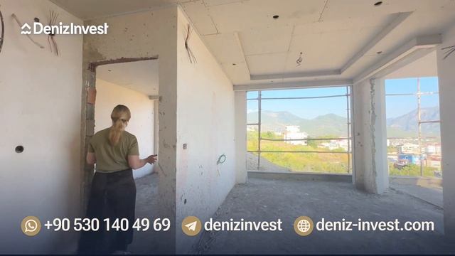 Паспорт Турции с видом на море и Крепость с личной террасы в новом комплексе в центре Алании смотреть онлайн