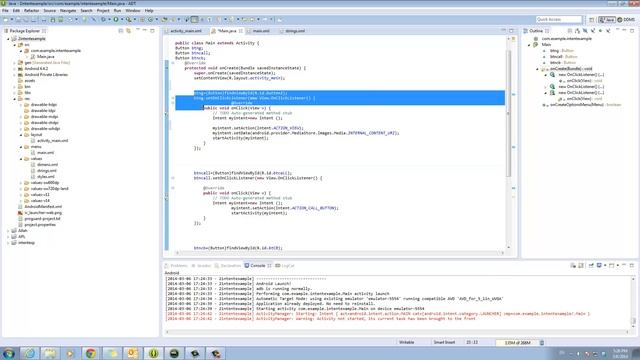 Intent Example Calling Android Functions and Widgets смотреть онлайн