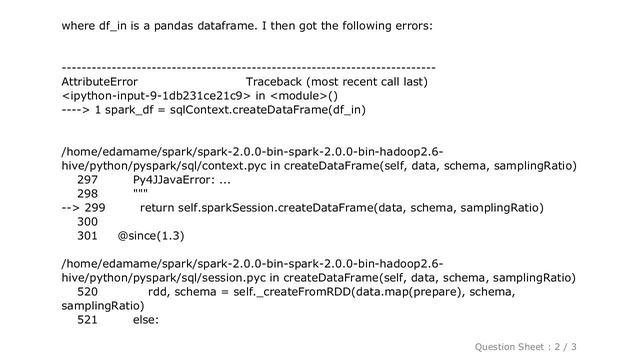 Pandas : pyspark error: AttributeError: 'SparkSession' object has no attribute 'parallelize' смотреть онлайн