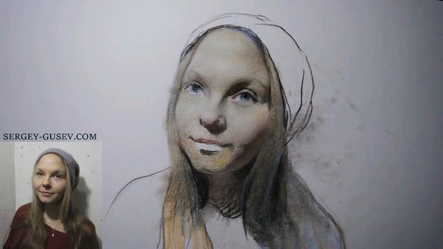 Я рисую портрет пастелью. смотреть онлайн
