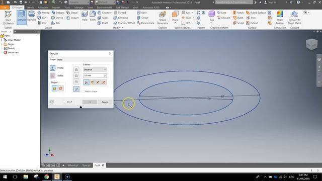 Inventor Model Scooter Tutorial - Tyre (Part 1) смотреть онлайн