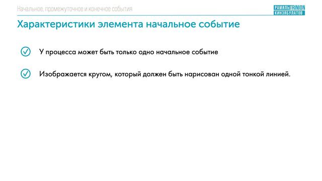Начальное, промежуточное и конечное BPMN