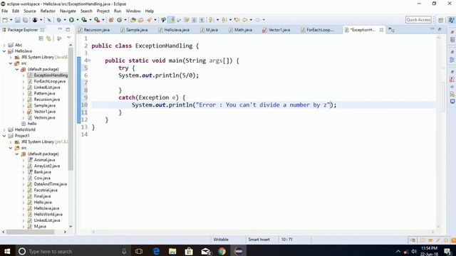 JAVA: Exception Handling in Hindi смотреть онлайн