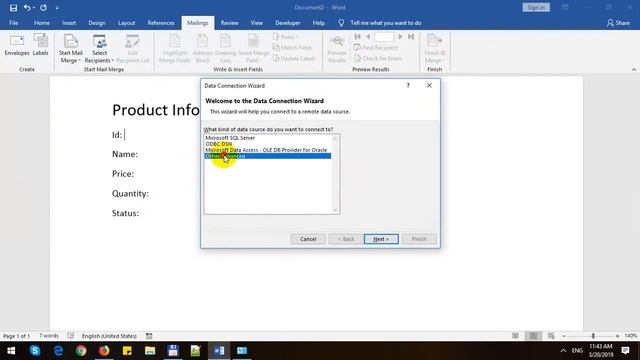 Import Data into Word 2019 from MySQL Database смотреть онлайн