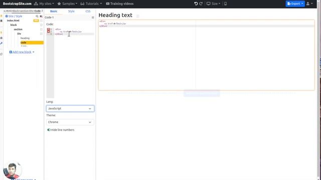 How to add code element in Bootstrap 5 builder смотреть онлайн