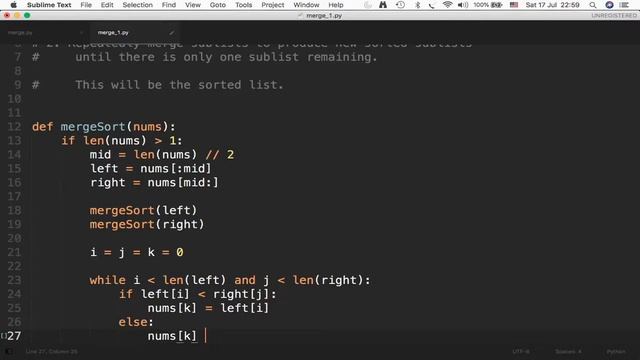 Algorithms in Python | Merge Sort | Full Code | Telugu смотреть онлайн