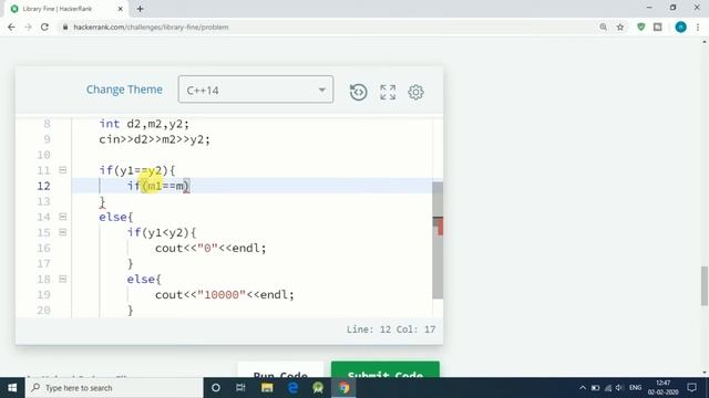 library fine hackerrank solution | github code link смотреть онлайн
