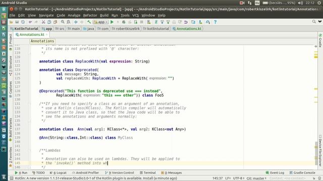Android Kotlin Tutorial #179 - Annotations - Lambdas смотреть онлайн