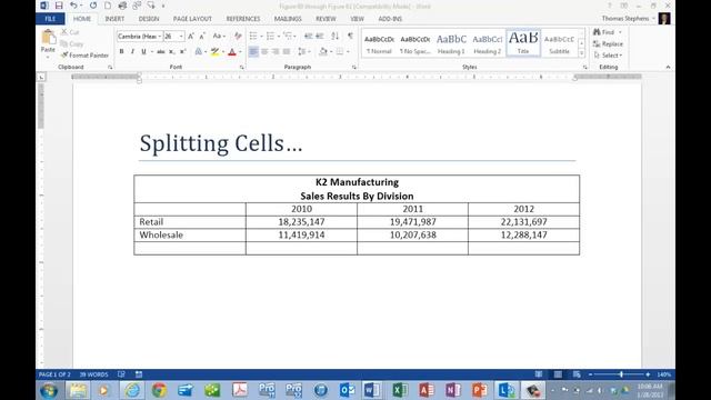 Merging And Splitting Table Cells In Microsoft Office Word Tables смотреть онлайн