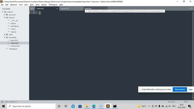 Day 5 - Django Authentication | Part 1 - Template Designing | Shanimz Academy смотреть онлайн
