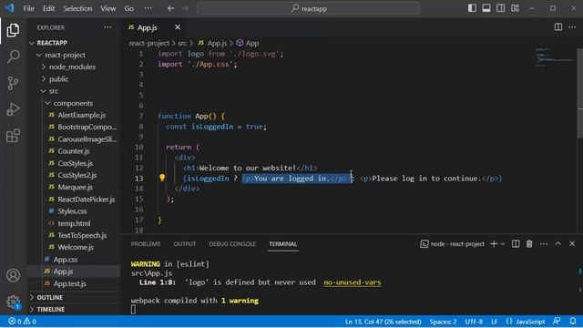 ReactJS Conditional Rendering Simplified with Ternary Operators смотреть онлайн