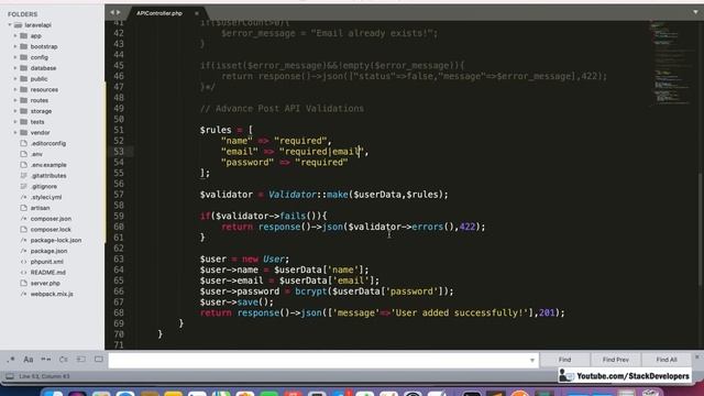 #7 Laravel API Tutorial | Laravel API Validation Rules | Validate Laravel Post API | Validator Clas смотреть онлайн