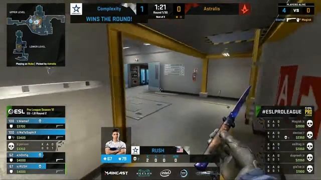 Астралис против комплексити Astralis vs Complexity Map №1 vertigo bo3 ESL Pro League 12 смотреть онлайн