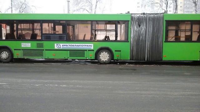 В Пинске лесовоз зацепил бревном рейсовый автобус смотреть онлайн