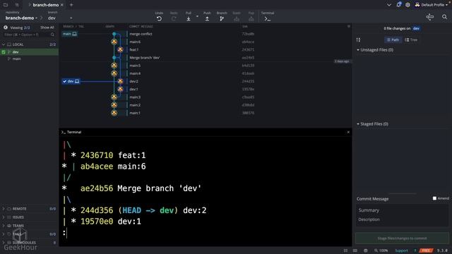 【GeekHour教程】一小时Git教程18 回退和rebase смотреть онлайн