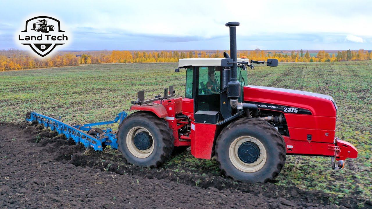 Глубокая вспашка трактором РСМ 2375 с навесным плугом ПЛНУ-8-40 на глубину 30 см! смотреть онлайн