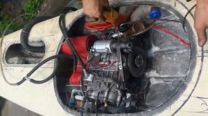 самодельный jet surf Мотосерфинг 3 первый запуск с водой