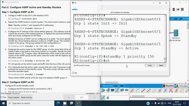 9.3.3 Packet Tracer - HSRP Configuration Guide смотреть онлайн