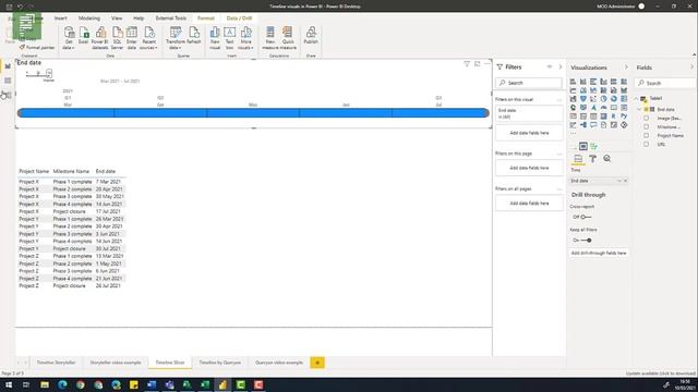 Timeline visuals in Power BI смотреть онлайн