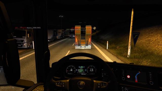 Ночной проезд через Дорогу Дураков | TruckersMP смотреть онлайн