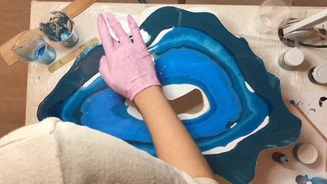 Срез Камня из Эпоксидной Смолы . RESIN ART смотреть онлайн