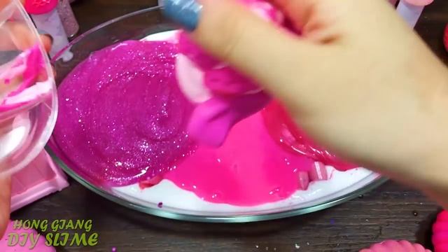 PINK Slime Mixing Random Into GLOSSY Slime ! Satisfying Slime Video #1062