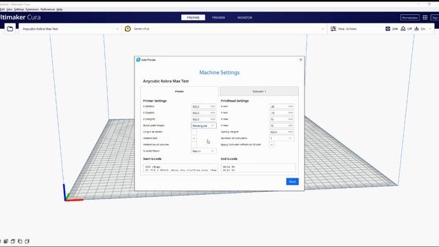 Anycubic Kobra Max Cura Printer Setup and Settings profile setup guide смотреть онлайн
