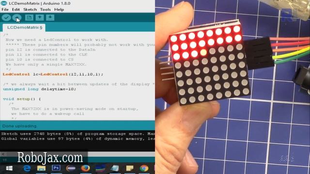 Display text on 8x8 LED matrix with MAX7219 Arduino module смотреть онлайн