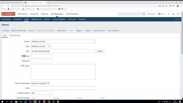 Database ODBC Monitoring With Zabbix