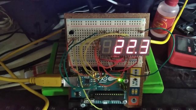 Arduino ds18b20 with 7 segment 4 digit смотреть онлайн