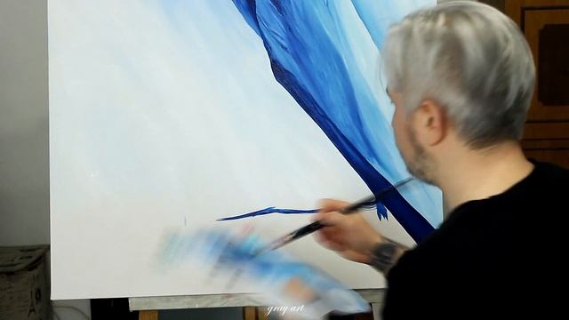 Абстрактная картина маслом / Картина для интерьера смотреть онлайн