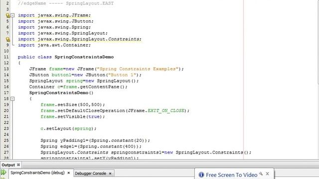 Java Programming Tutorial -SpringLayout.Constraints-15- public void setConstraint(String edgeName , смотреть онлайн