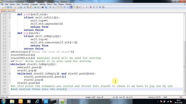 Sorting Stack Elements in Python смотреть онлайн