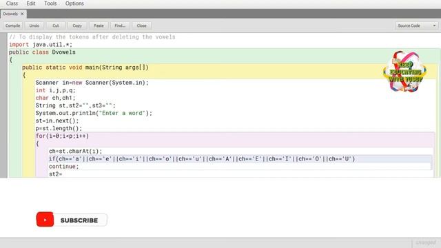 Java program to remove vowels from the given word/sentence and arrange it in alphabetical order смотреть онлайн