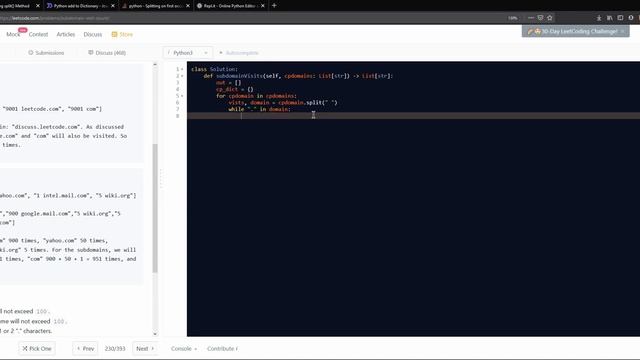 811. Subdomain Visit Count | Python + Leetcode Technical Interview Practice смотреть онлайн