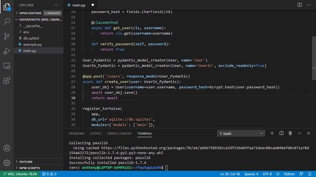 FastAPI Authentication Example With OAuth2, JSON Web Tokens and Tortoise ORM смотреть онлайн