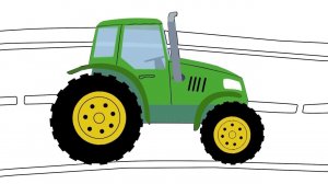 СВЕТОФОР - Раскраска - Развивающая песня мультик для детей про машинки трактор и цвета