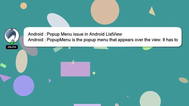 Android : Popup Menu issue in Android ListView смотреть онлайн