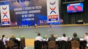 Филиппович Мария  и Яковлева Софья . Первенство России.Чирлидинг двойка . Вице-чемпионы 2020. финал